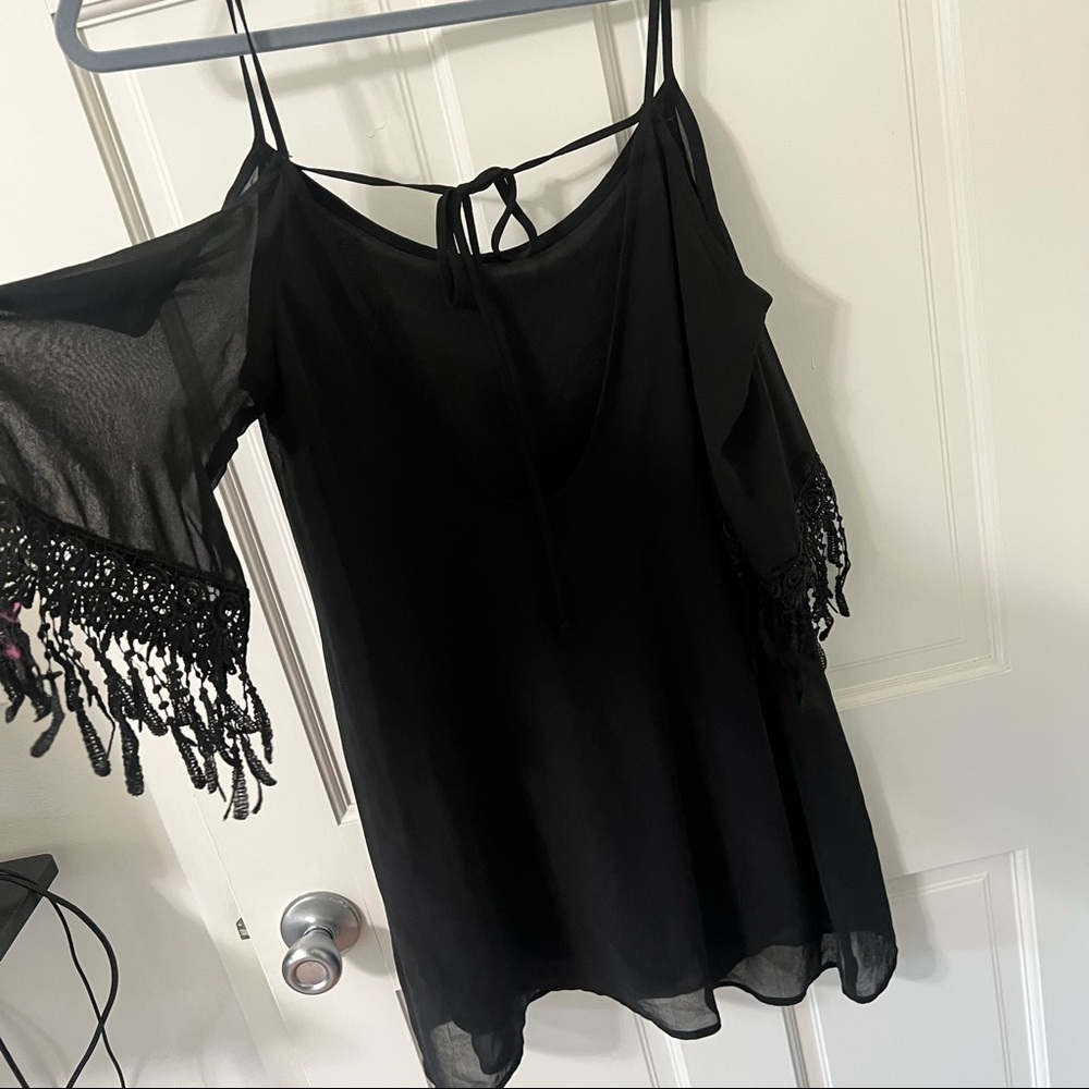 Casual black off the shoulder dress